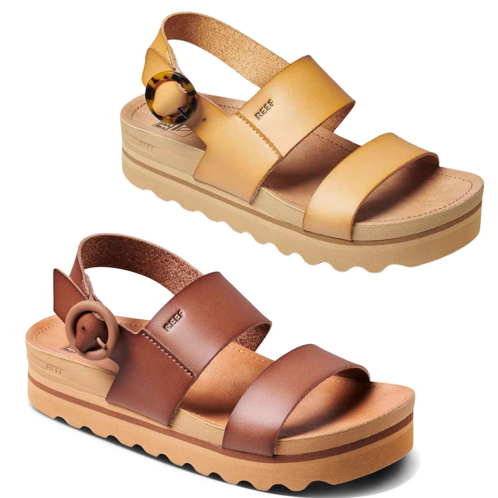 Reef Womens Vista Hi Buckle Summer Vegan Leather Sandals