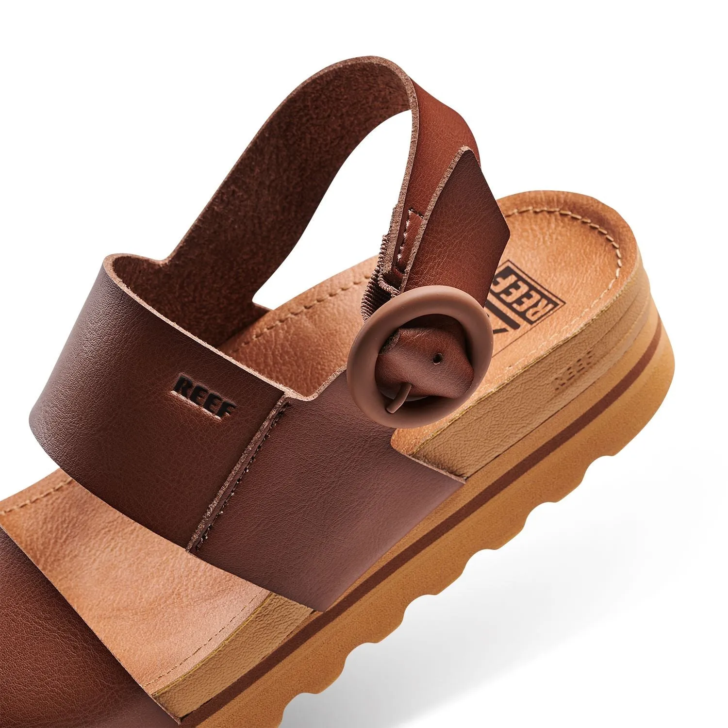 Reef Womens Vista Hi Buckle Summer Vegan Leather Sandals