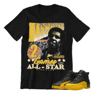 RETRO 12 BLACK YELLOW SHIRT