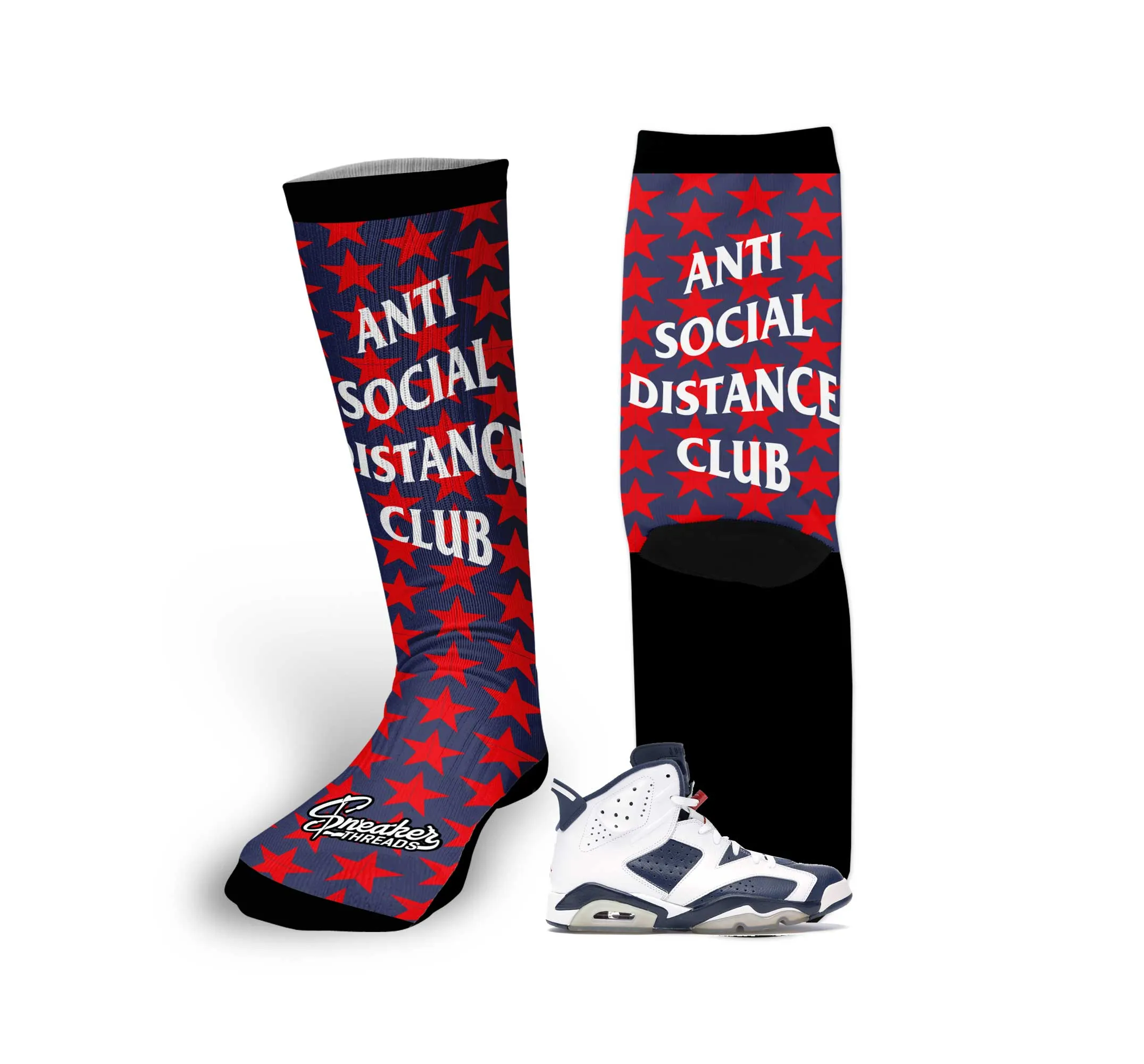 Retro 6 Olympic Social Distance Socks