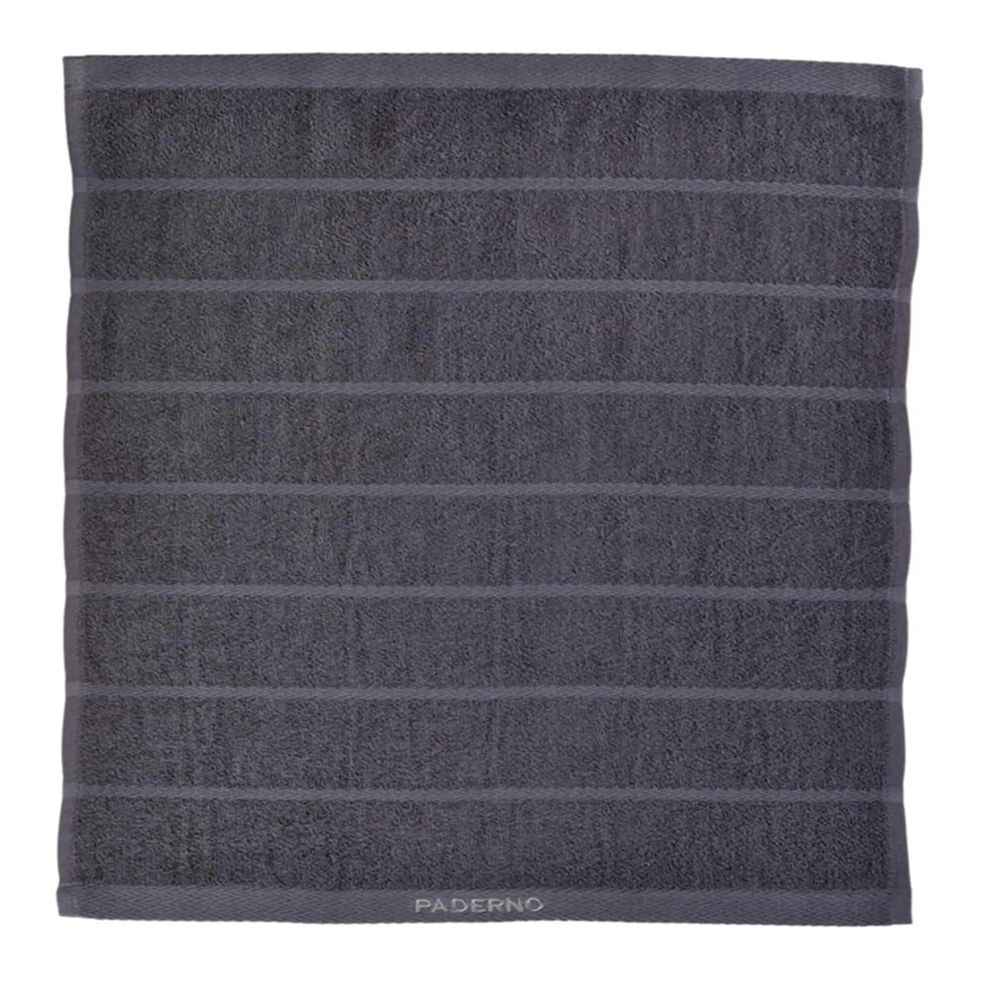 Ribbed Cotton Terry Kitchen Towels, 2-Pack, Charcoal Grey