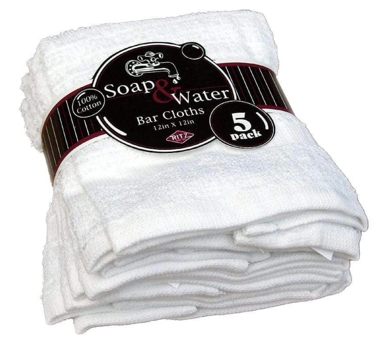 Ritz Cotton Bar Mop Cloth – 12" X 12" – Pack of 5