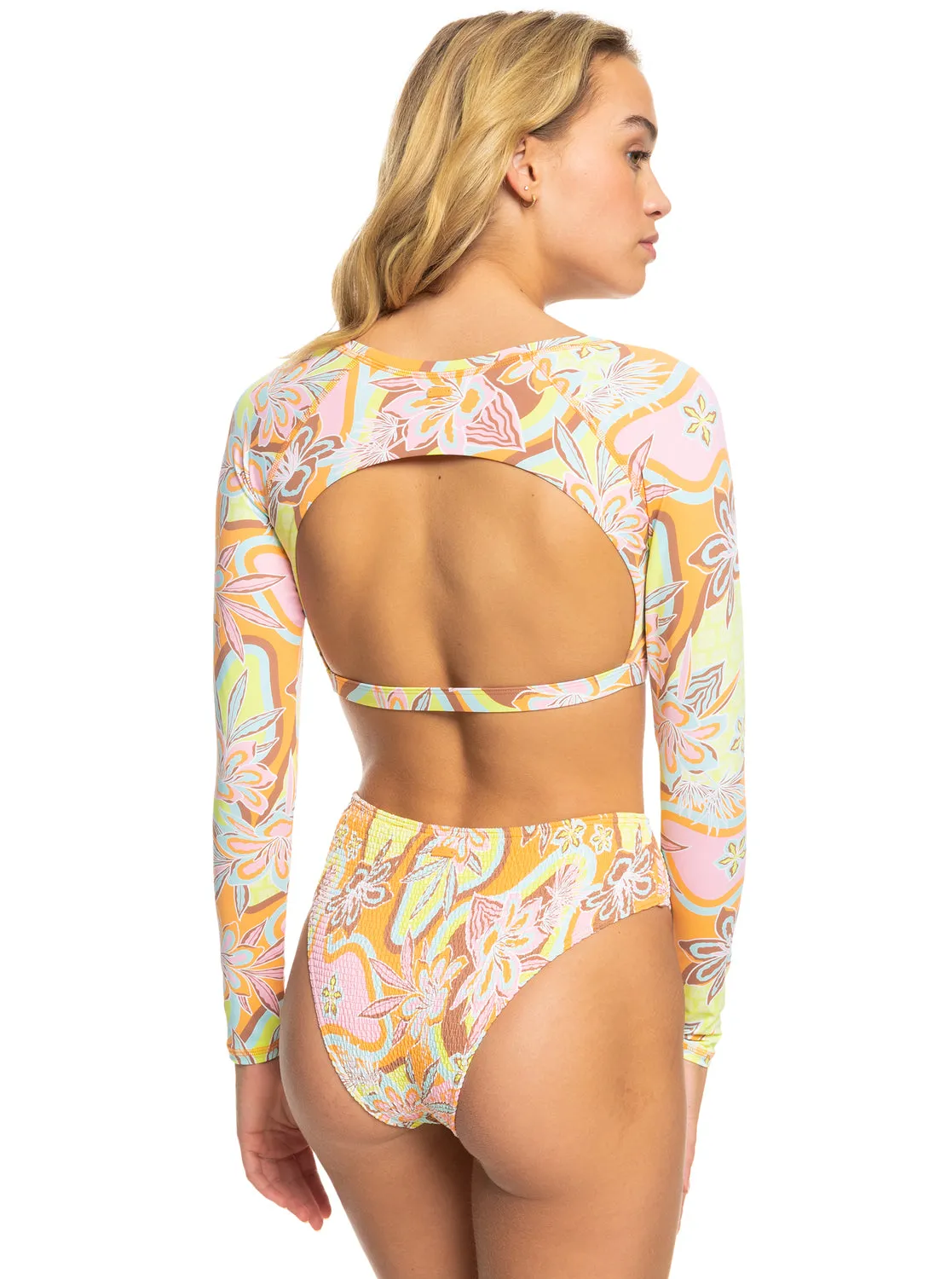 Roxy Delic Long Sleeve Cropped Rashguard - Mock Orange Roxy Delic