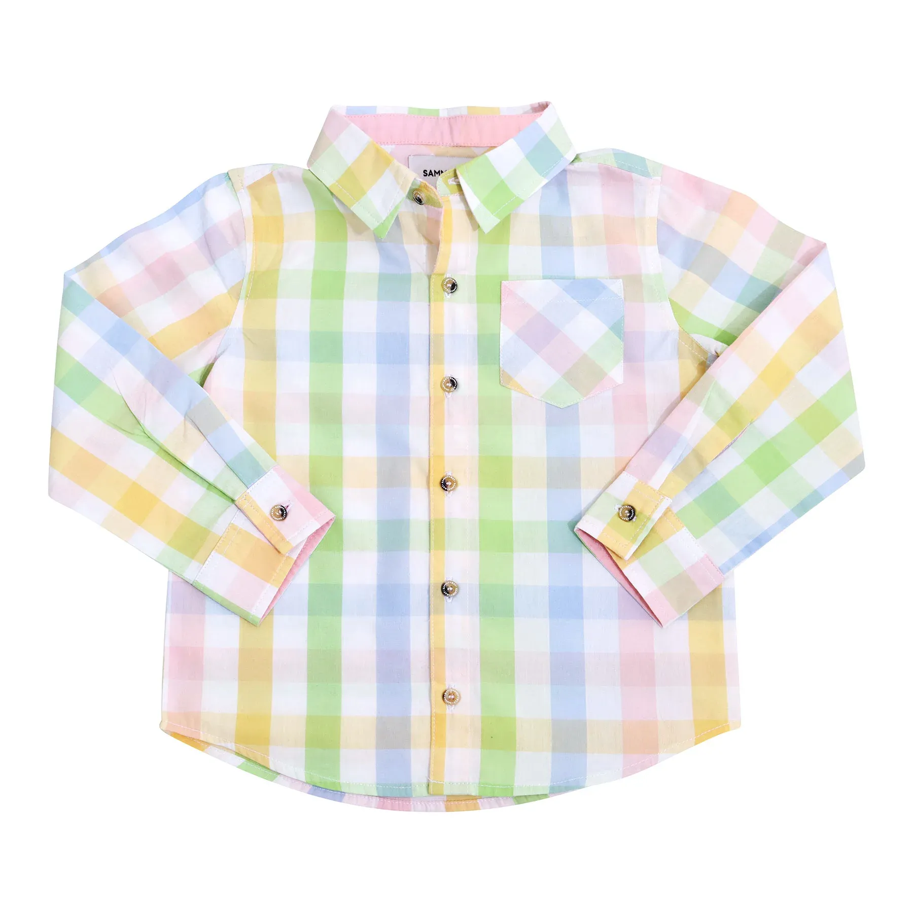 Sammy   Nat Kid's Perry Poplin Gingham Buttondown Shirt