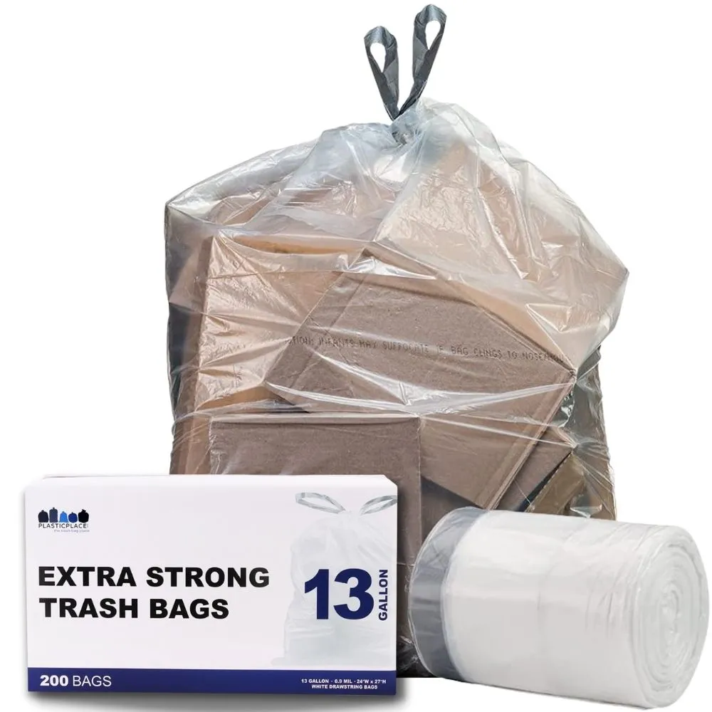 Sample of - 13 Gallon Extra Tall Clear Drawstring Bags