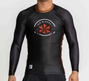 Six Blades Long Sleeve Rashguard Brown