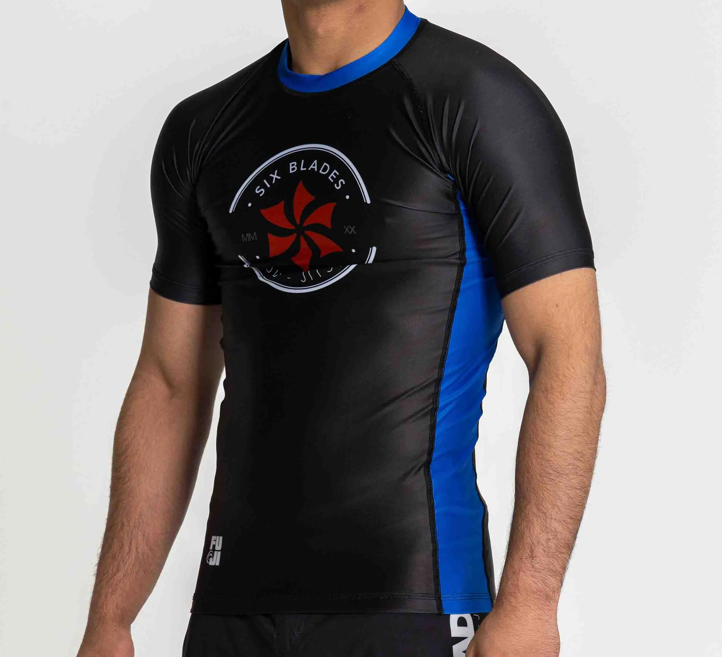 Six Blades Short Sleeve Rashguard Blue