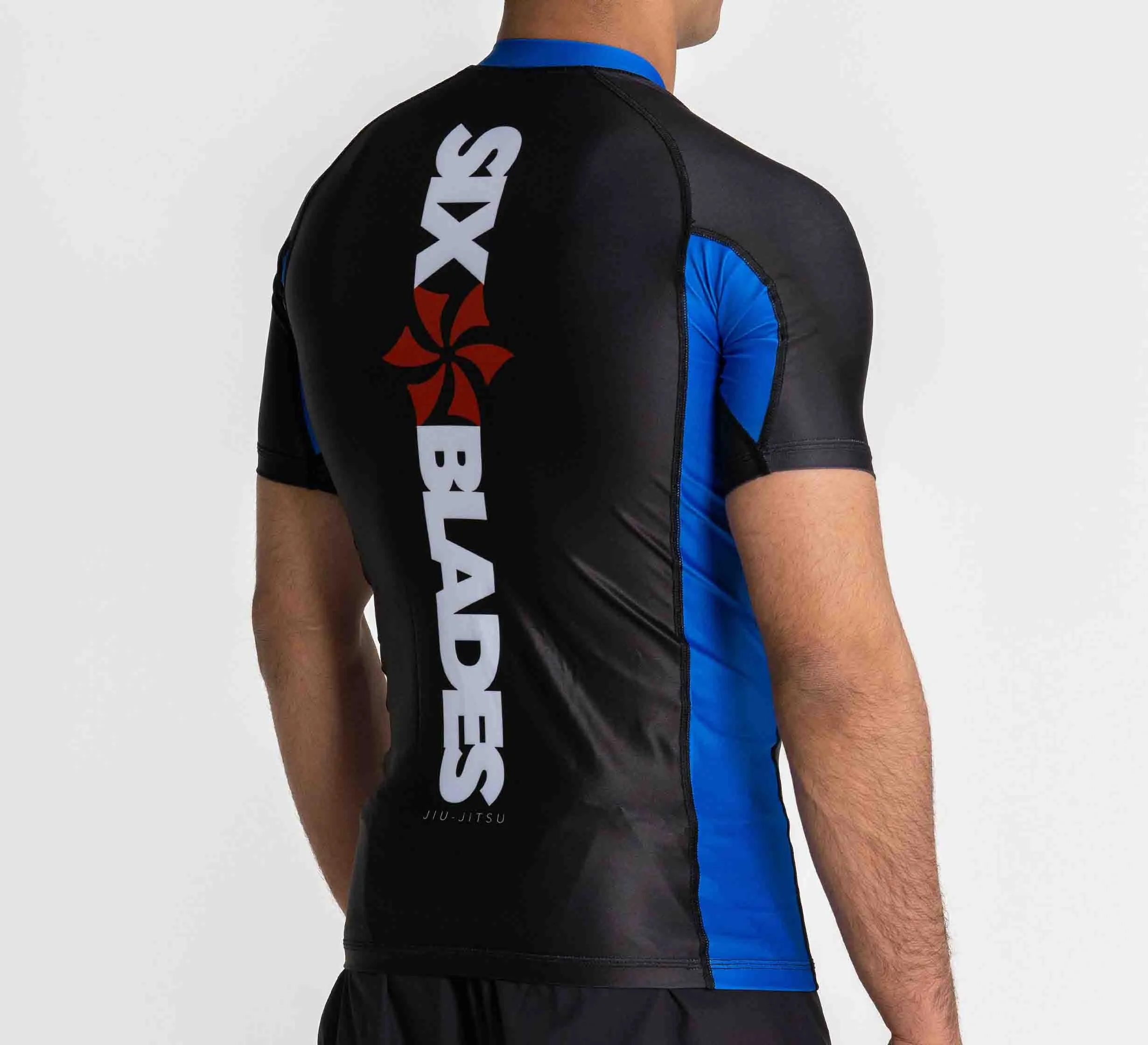 Six Blades Short Sleeve Rashguard Blue