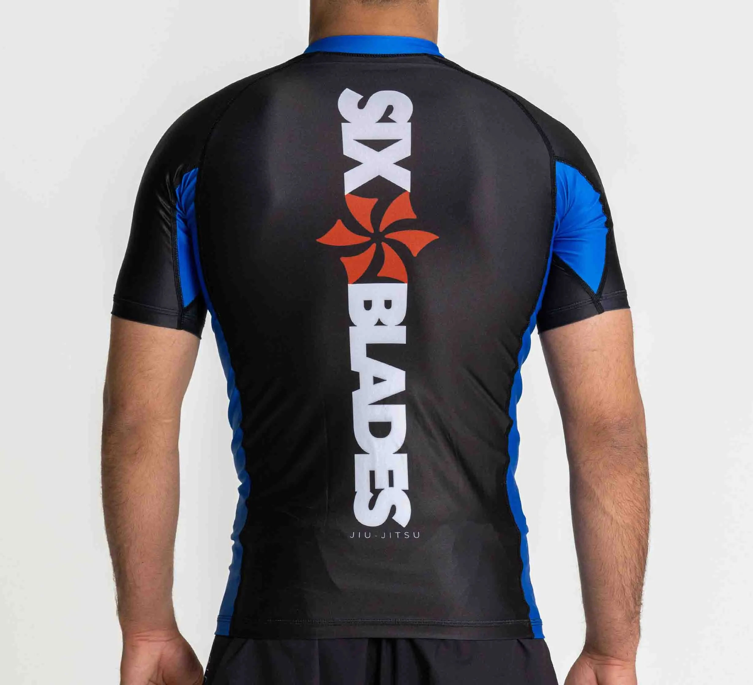 Six Blades Short Sleeve Rashguard Blue