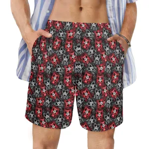 Steamboat Mickey And Minnie Cards Men's Swim Trunks Swimsuit