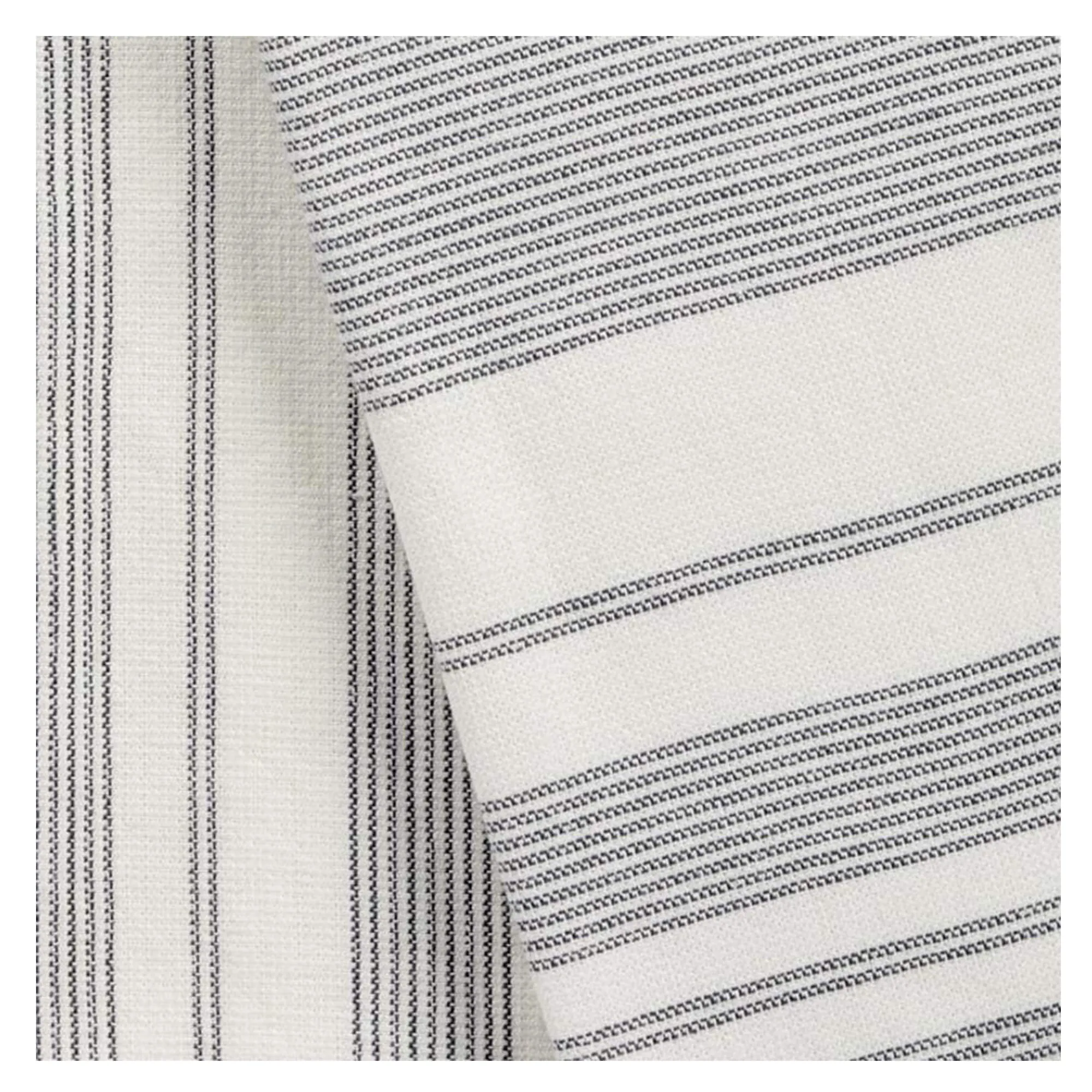 Striped Flatweave Cotton Terry Kitchen Towels, 2-Pack, Grey