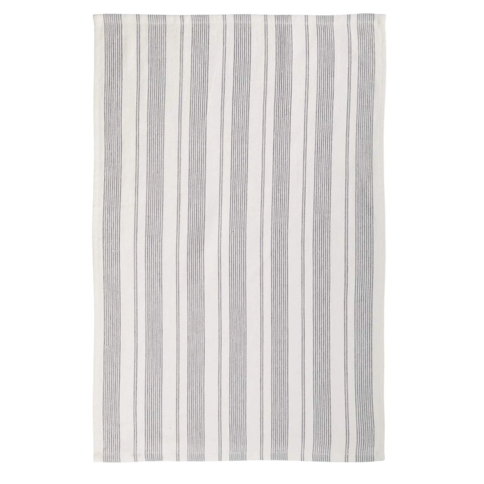 Striped Flatweave Cotton Terry Kitchen Towels, 2-Pack, Grey