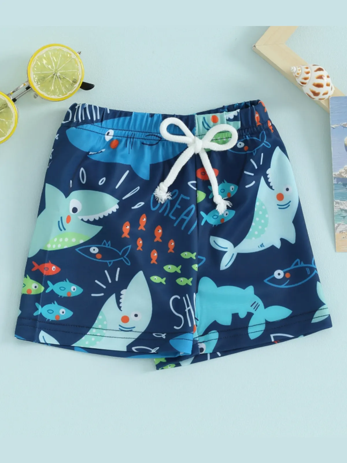 Summertime Fun Boys Printed Swim Trunks