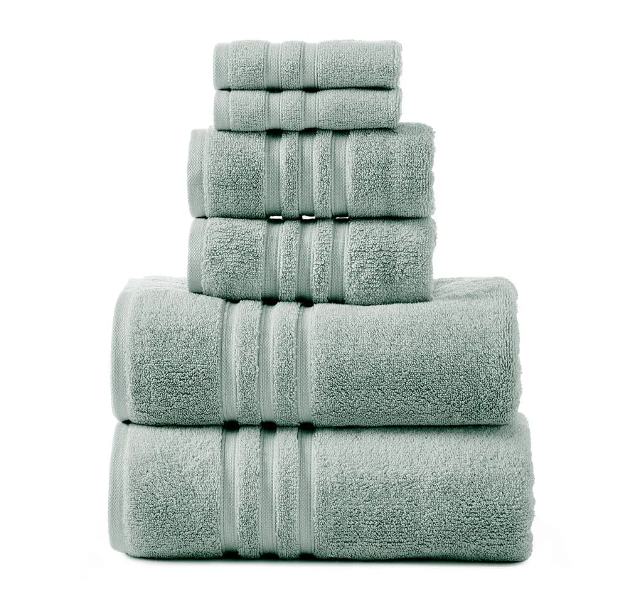 Super Duet 6 Piece 575GSM Cotton Towel Set Sage