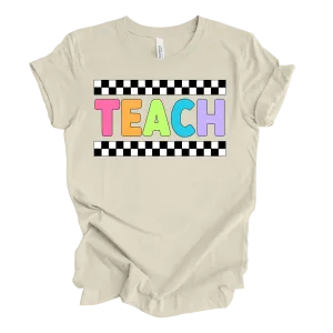 Teach Retro Rainbow Tee