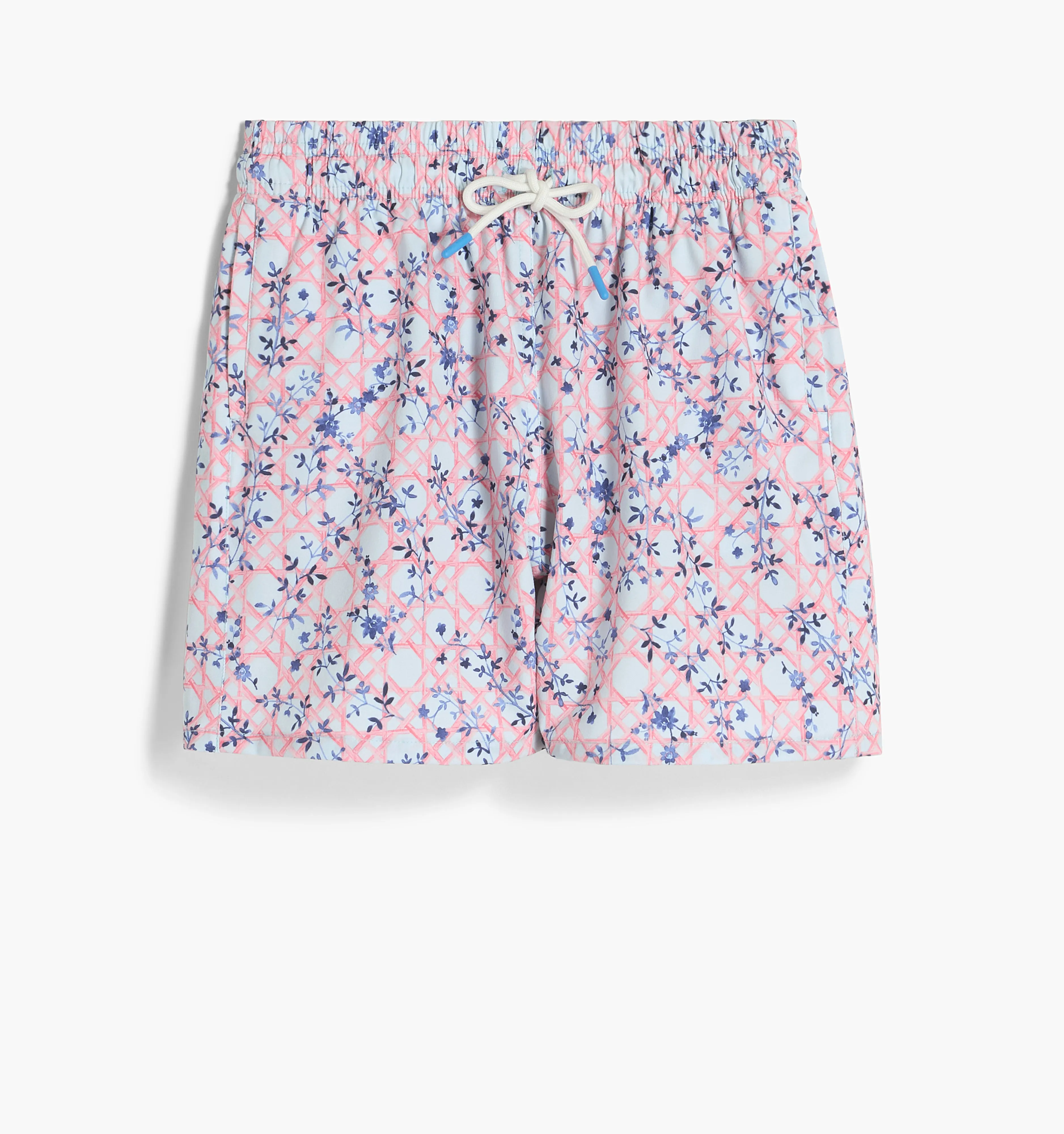 The Baby Julien Swim Trunk - Pink Basketweave Vine