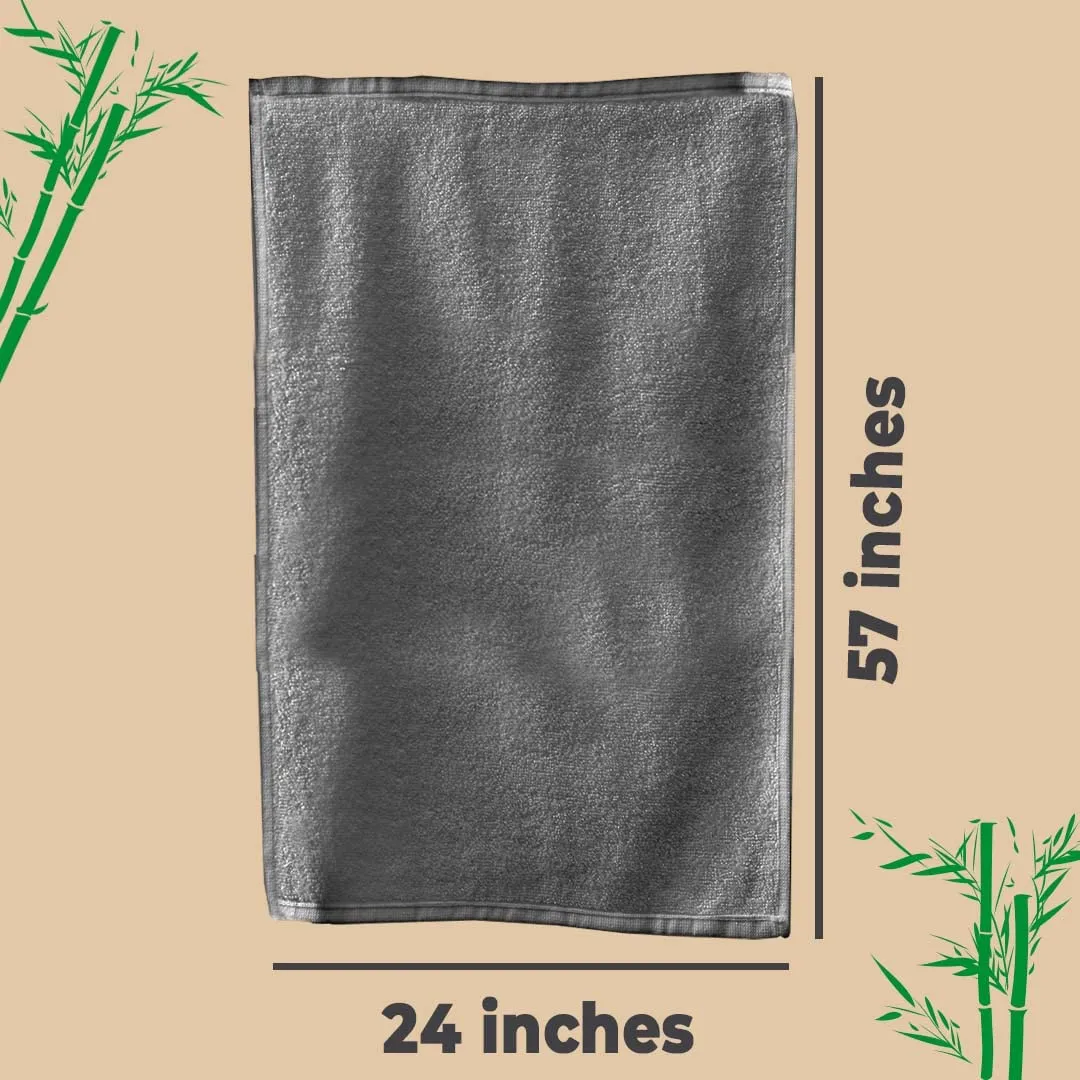 The Better Home Bamboo Bath Towel for Men & Women | 450GSM Bamboo Towel | Ultra Soft, Hyper Absorbent & Anti Odour Bathing Towel | 27x54 inches (Pack of 2, Grey)