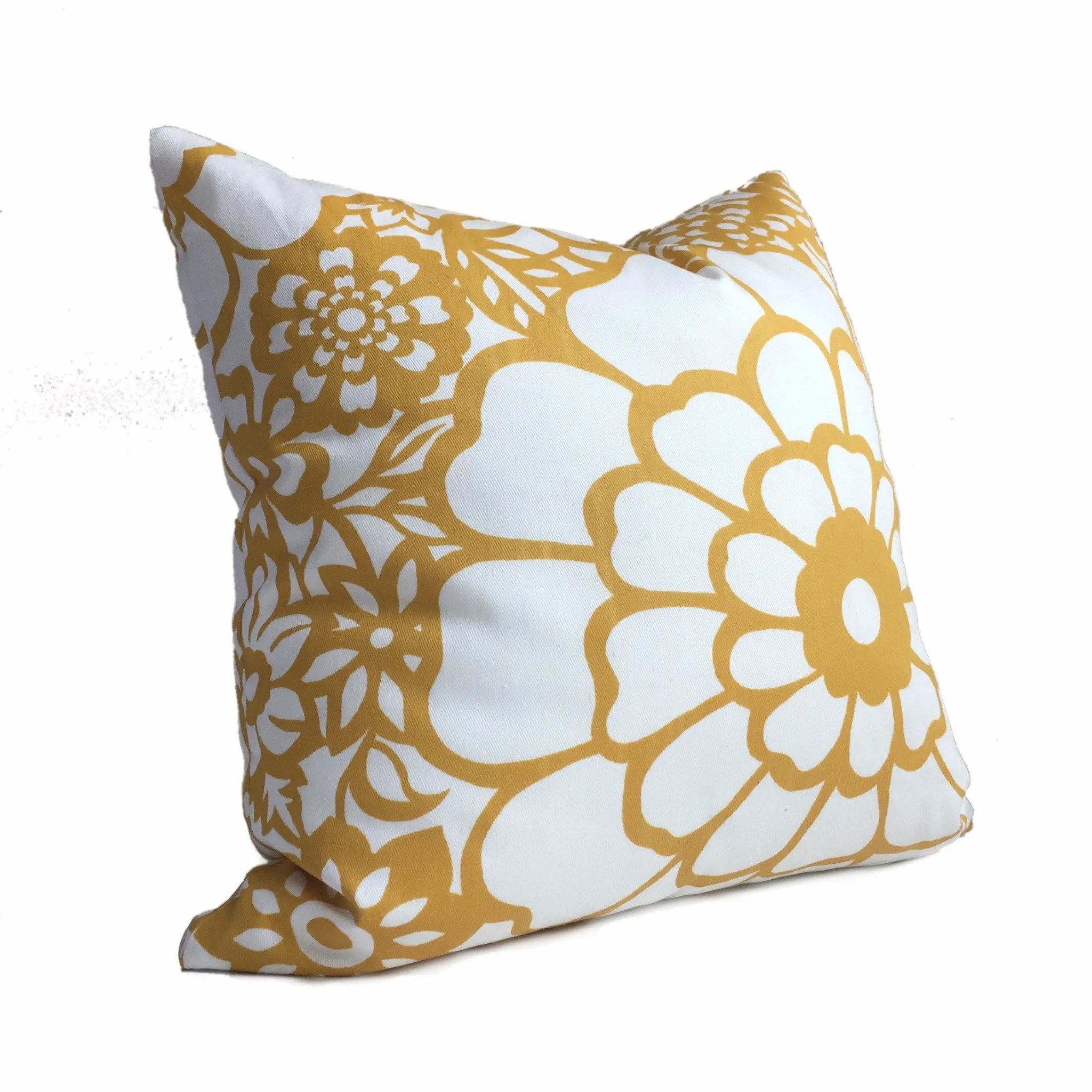 Thomas Paul Seedlings Fiesta Yellow White Floral Pillow Cover