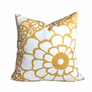 Thomas Paul Seedlings Fiesta Yellow White Floral Pillow Cover