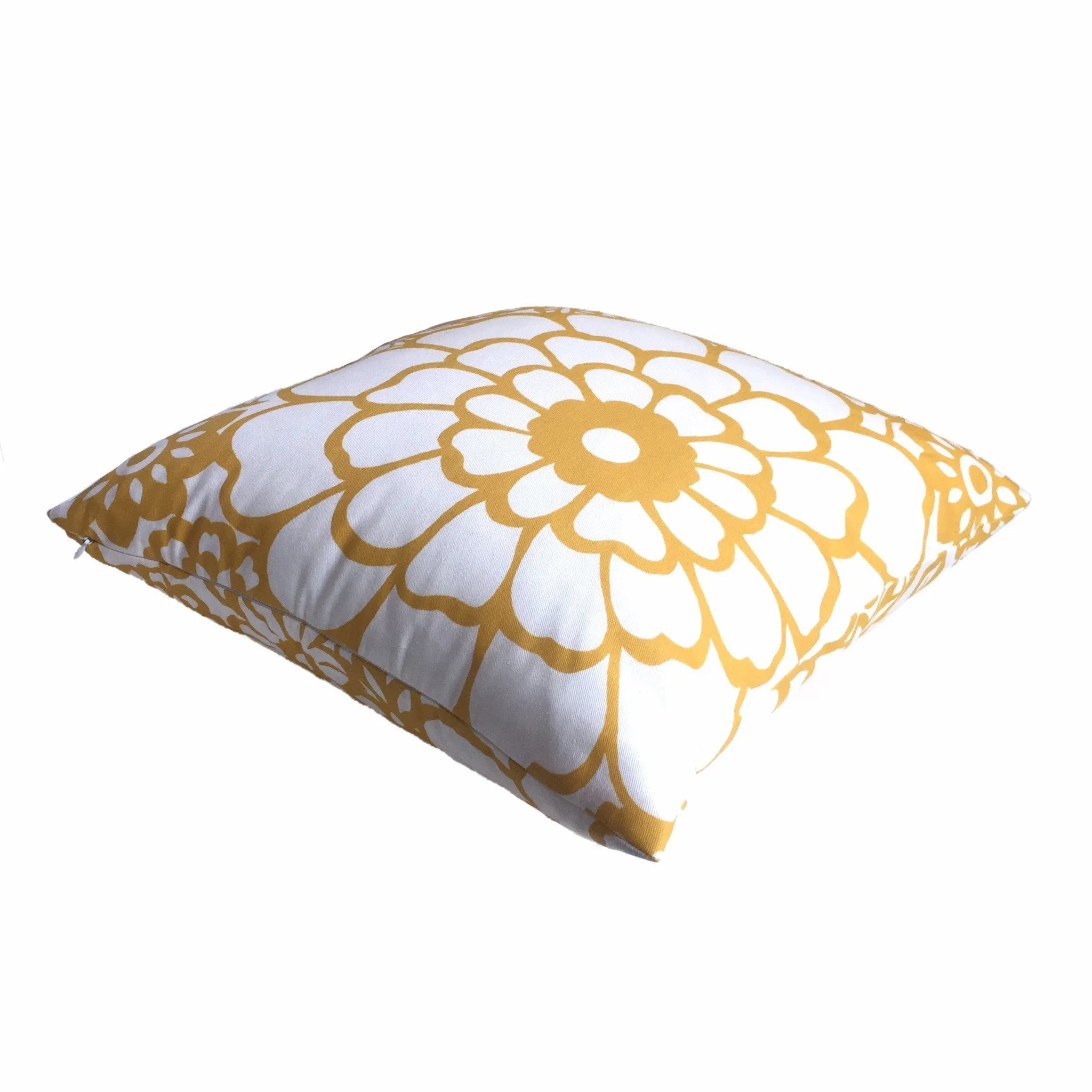 Thomas Paul Seedlings Fiesta Yellow White Floral Pillow Cover