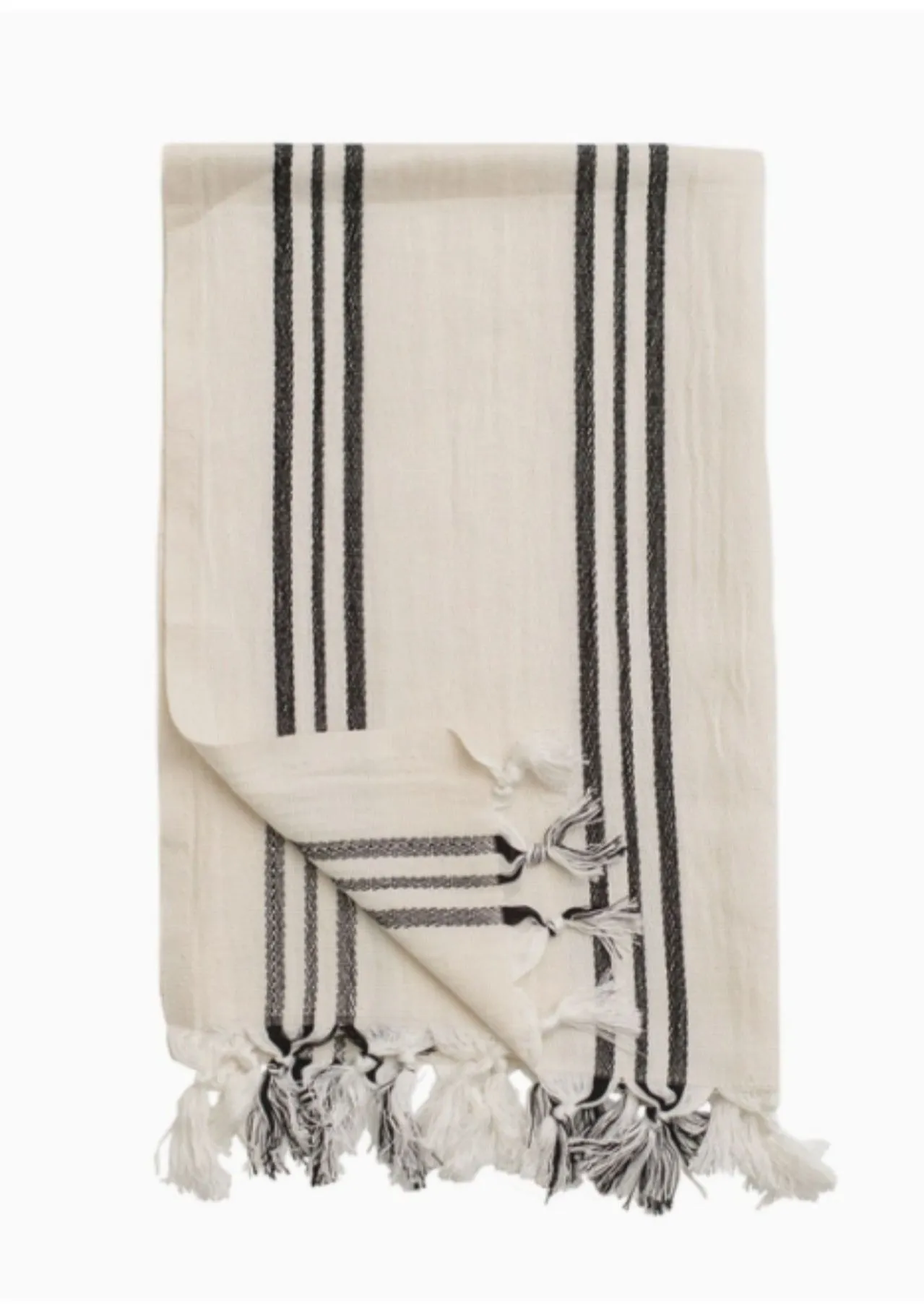 Three Stripe Turkish   Bamboo Hand Towel-FINAL SALE