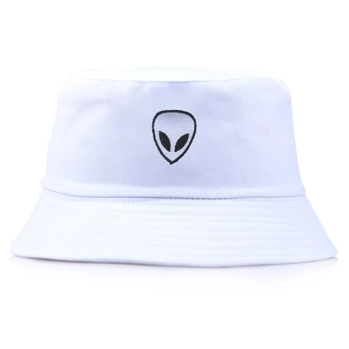 Unisex Embroidery Alien Foldable Bucket Hat Summer Beach Sun Hat Streetwear Fisherman Hat Outdoor Bucket Cap Men Women Hat