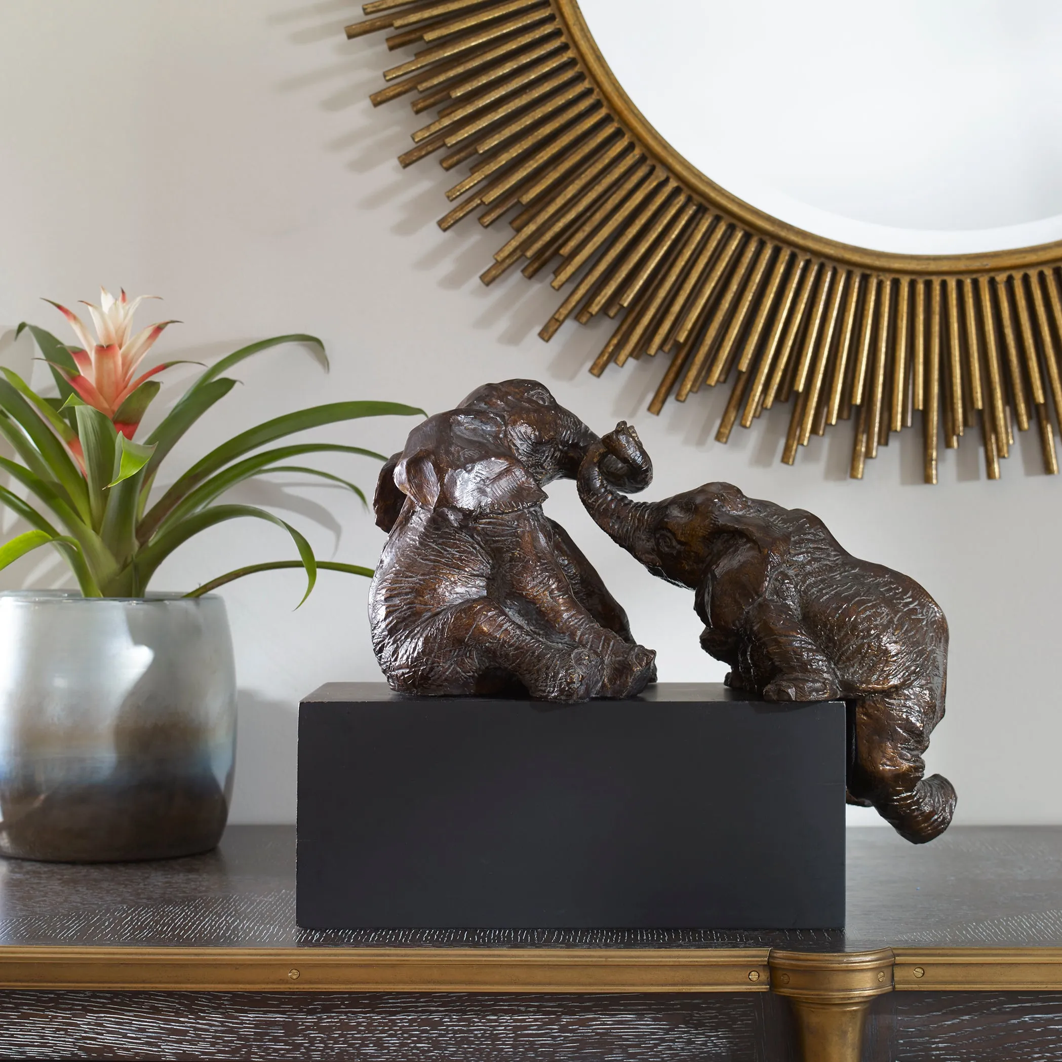 Uttermost Playful Pachyderms Bronze Figurines