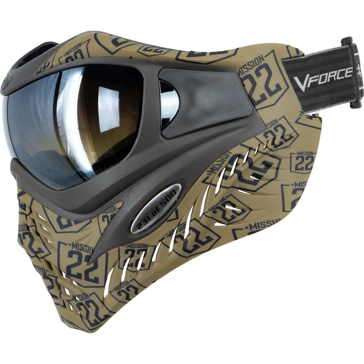 V-Force Grill SE Paintball Mask Goggle - Mission 22 w/ Quicksilver and Clear Lens