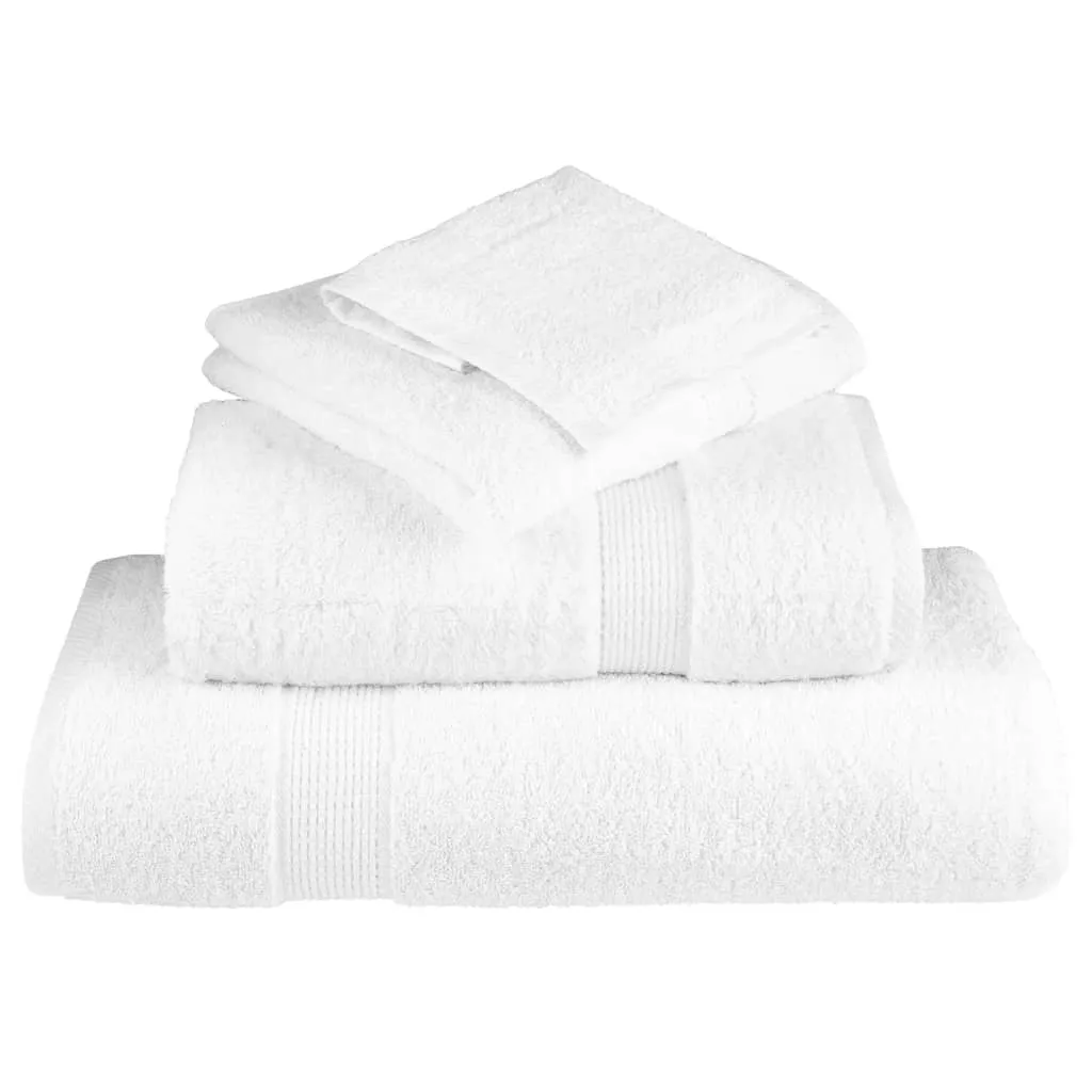 vidaXL 8 Piece Premium Towel Set SOLUND White 600 gsm - Ultra Soft, Highly Absorbent, Durable Towels for Home & Spa Use