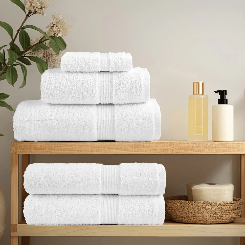 vidaXL 8 Piece Premium Towel Set SOLUND White 600 gsm - Ultra Soft, Highly Absorbent, Durable Towels for Home & Spa Use