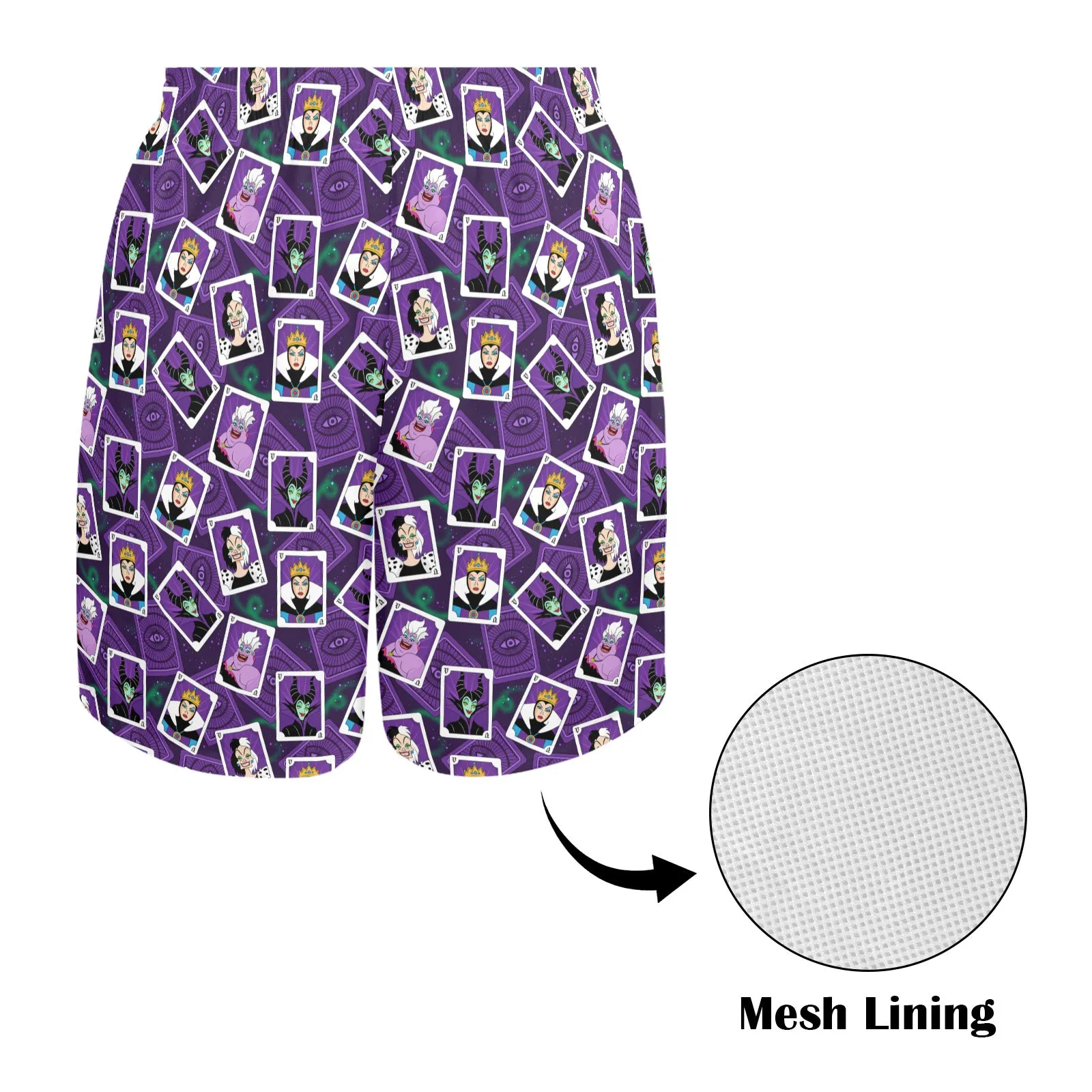 Villain Cards Men's Swim Trunks Swimsuit