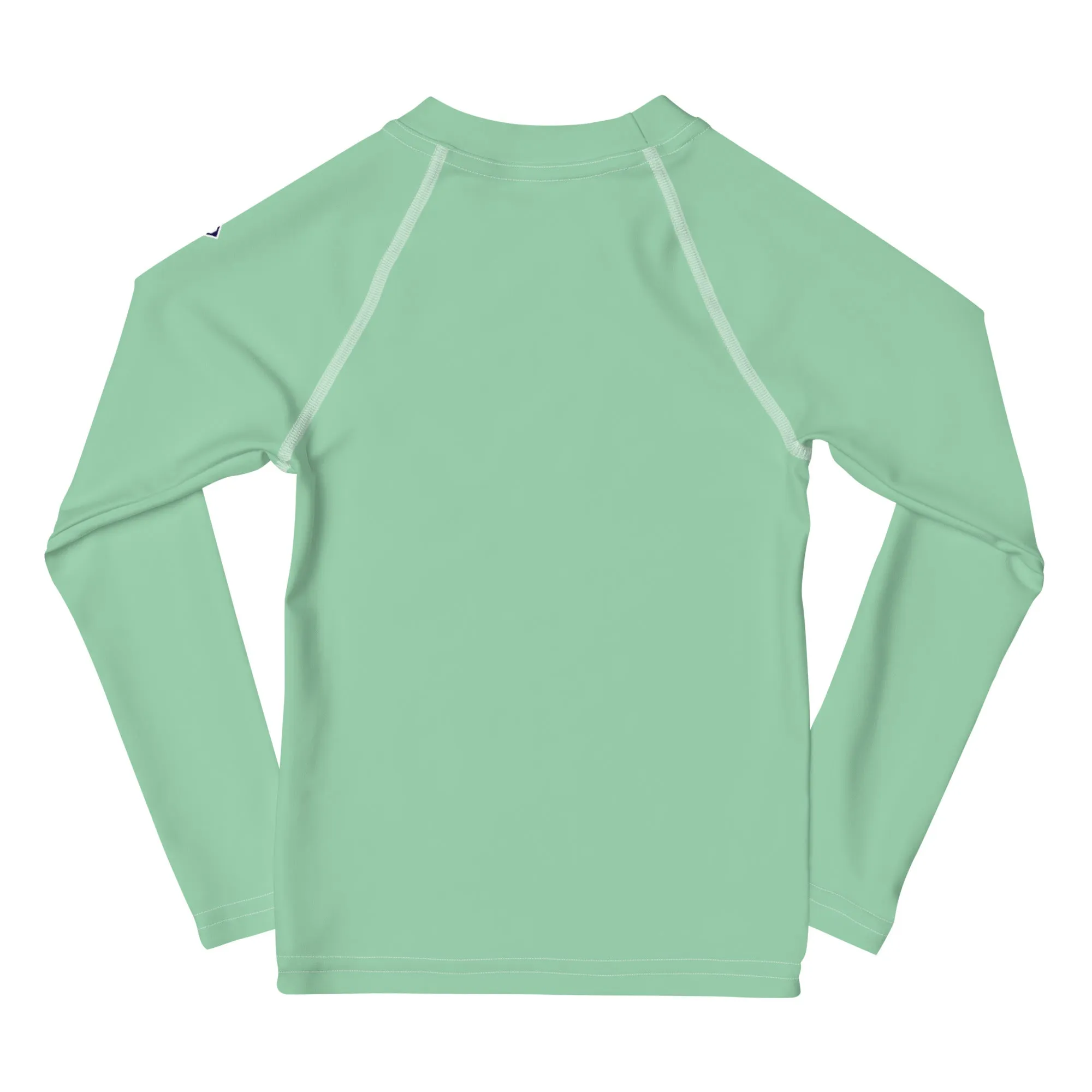 Wave Rider Essential: Solid Color Rash Guards for Young Boys - Vista Blue