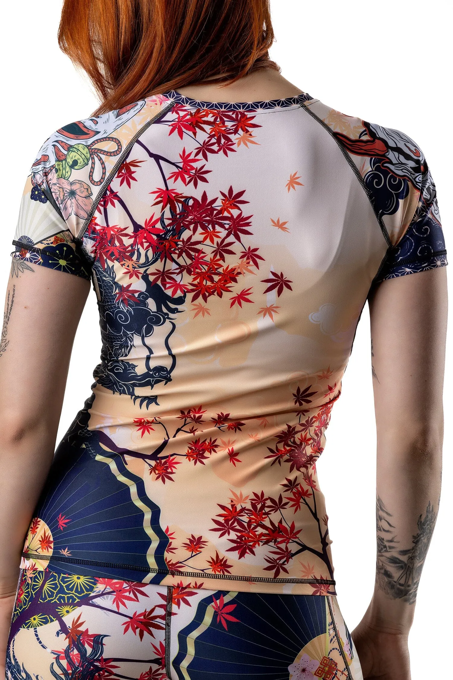 Women's Maple Jiu Jitsu Art Wear Rashguard - Short Sleeve