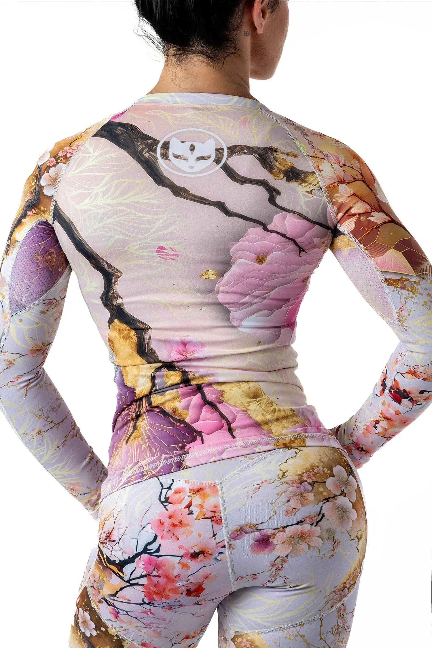 Women's Sakura Jiu Jitsu Art Wear Rashguard - Long Sleeve